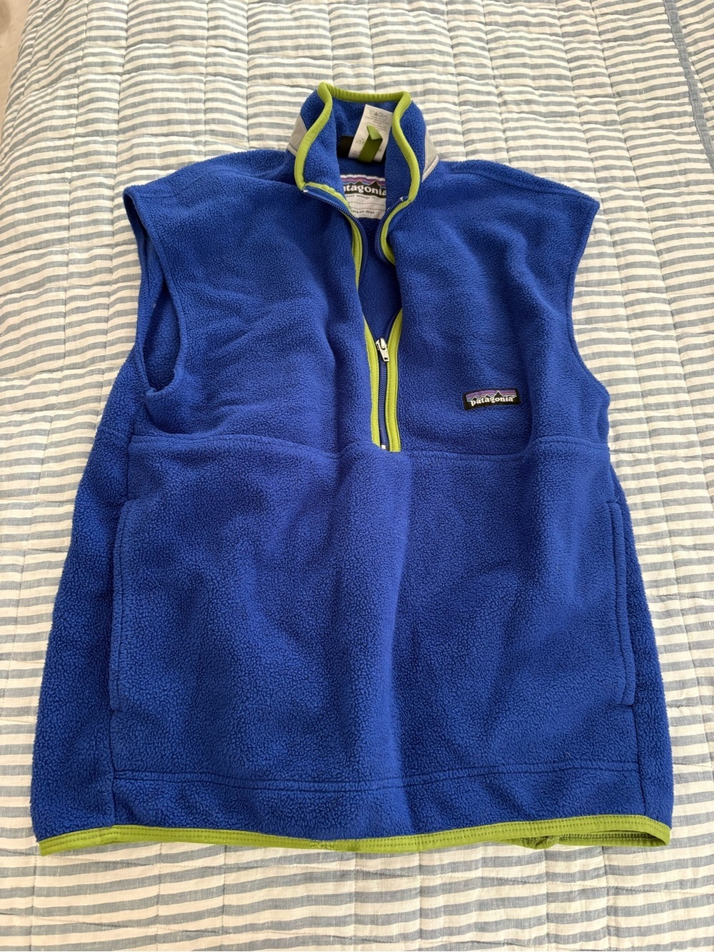 Patagonia Blue Fleece Vest kids 12